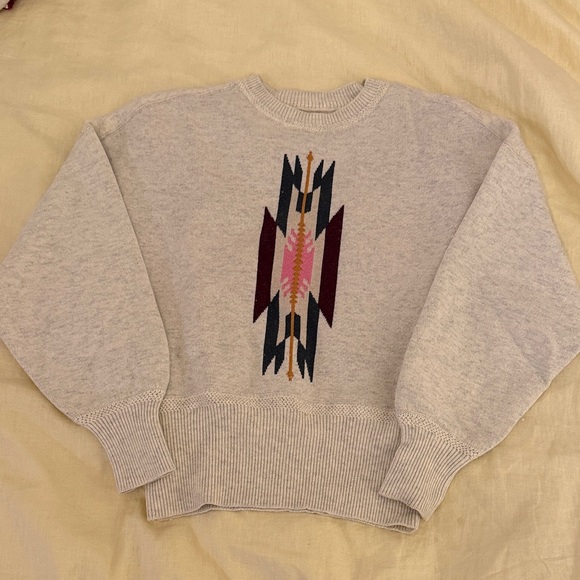 Isabel Marant Etoile Beige Sweater with Geometric Design